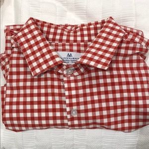 Mizzen+Main red gingham xxl trim dress shirt